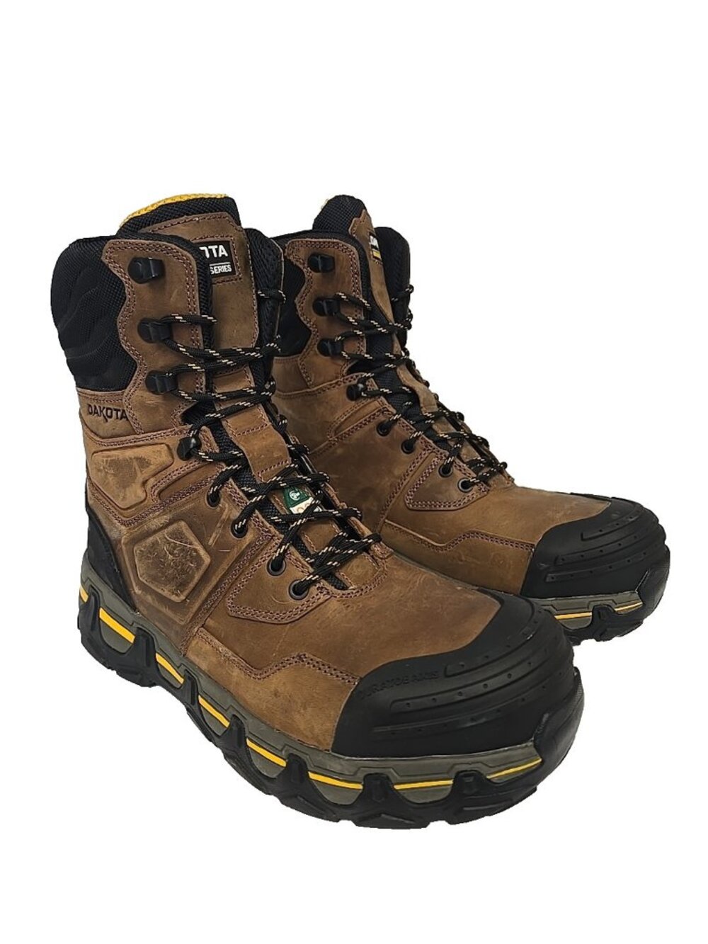 Dakota Men's 8'' 8550 Composite Toe Steel Plate Work Boots Brown Size 13M